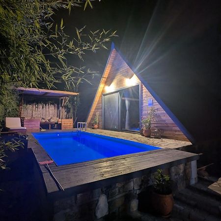 Unique Wooden Villa With Pool Olympiada Exterior foto